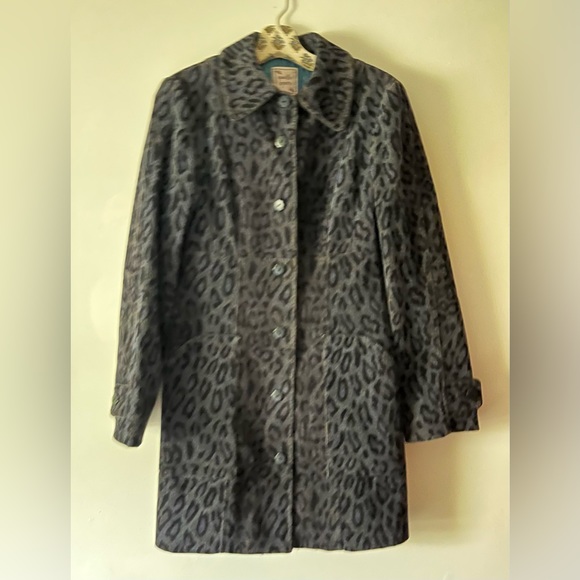 ❤️SOLD❤️ Nanette Lepore Grey Black Leopard Print Corduroy Jacket Coat Size 6 - Picture 1 of 5